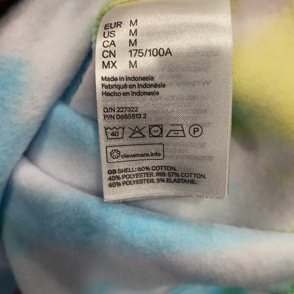 NWOT Men’s Custom Tie Dye H&M Sweat Shirt - Picture 5 of 5